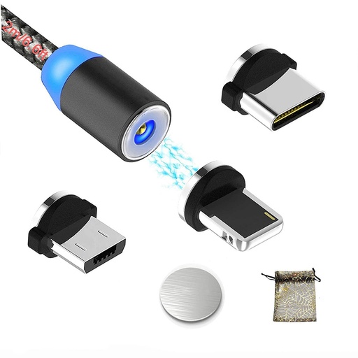 Cable de carga USB magnético 3 en 1 Micro USB