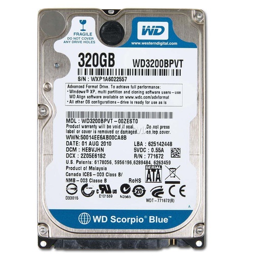 DISCO DURO DE LAPTOP WESTERN DIGITAL 250GB